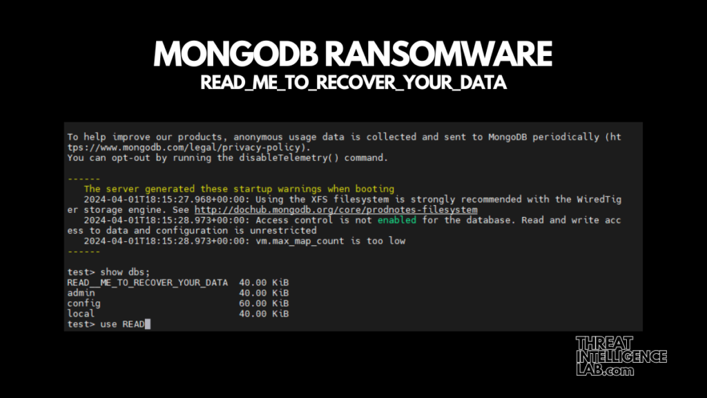 MongoDB Ransomware: Read me to recover your data
